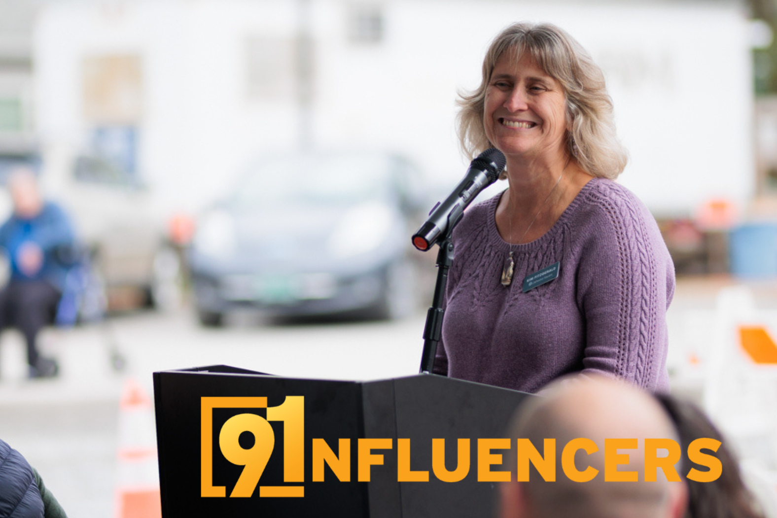 VermontBiz's 91 Influencers logo with image of Cathedral Square CEO Kim Fitzgerald