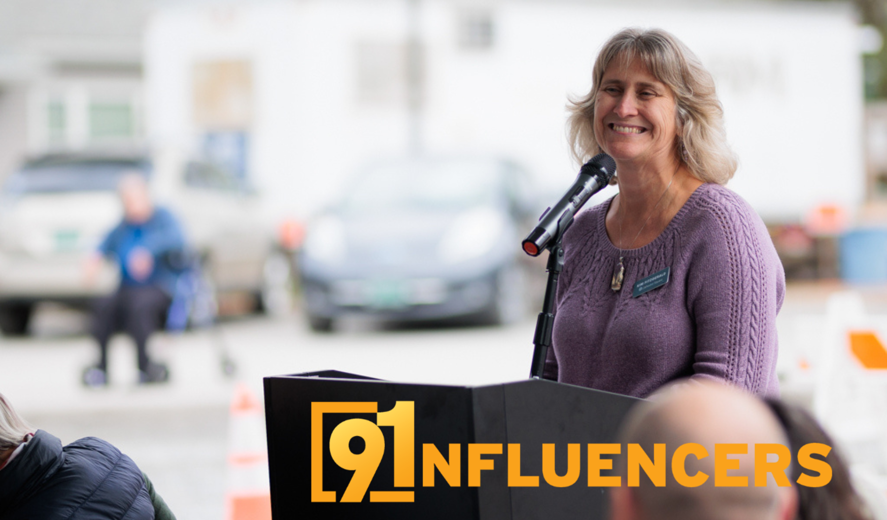 VermontBiz's 91 Influencers logo with image of Cathedral Square CEO Kim Fitzgerald