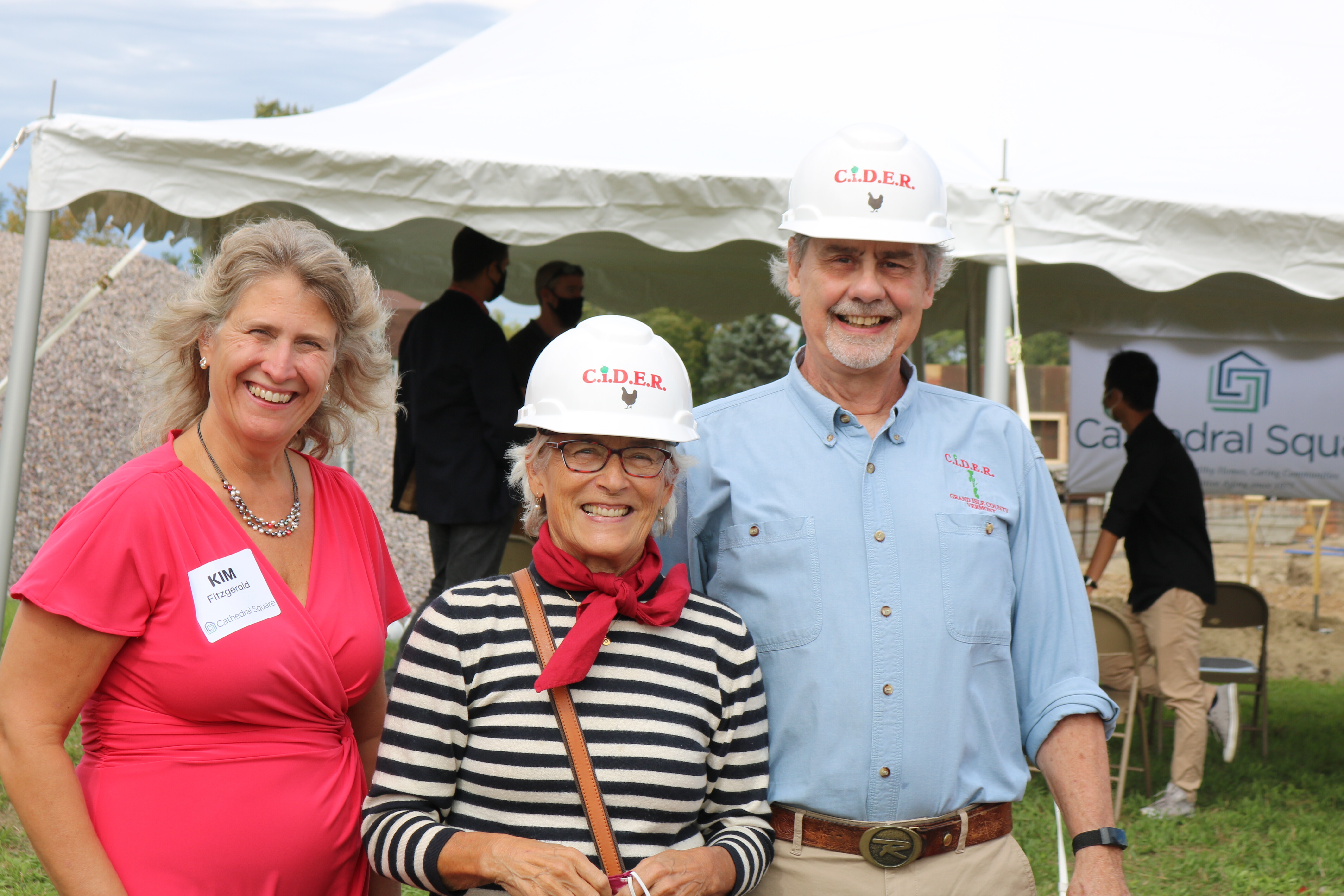 From left are Kim Fitzgerald, CEO of Cathedral Square, and Meg Pond and Robin Way of C.I.D.E.R.