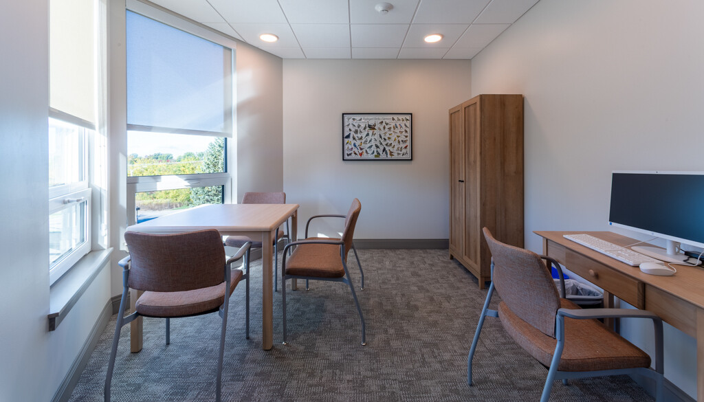 An interior photo of Reid Commons common area 1