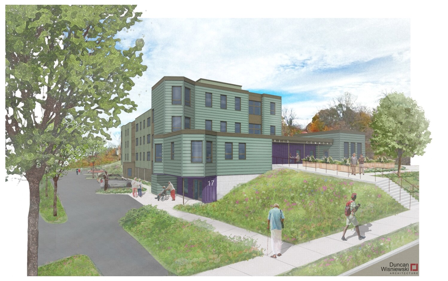 Illustration of exterior building